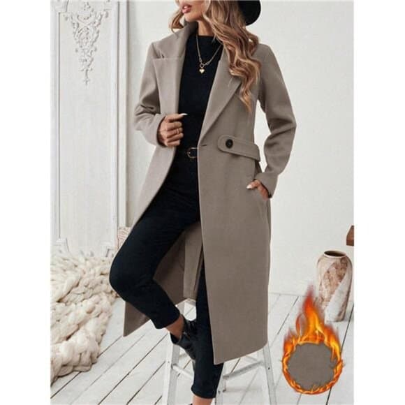 Set Women's Elegant Stand Collar Belted Jacket And Pants, - Thumbnail 7