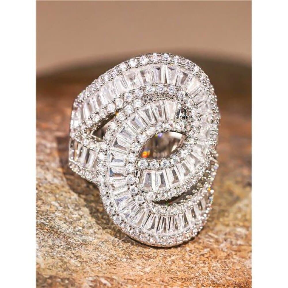 1 PC Classical Cubic Zirconia Ring For Women For Wedding Engagement Anniversary - Thumbnail 2
