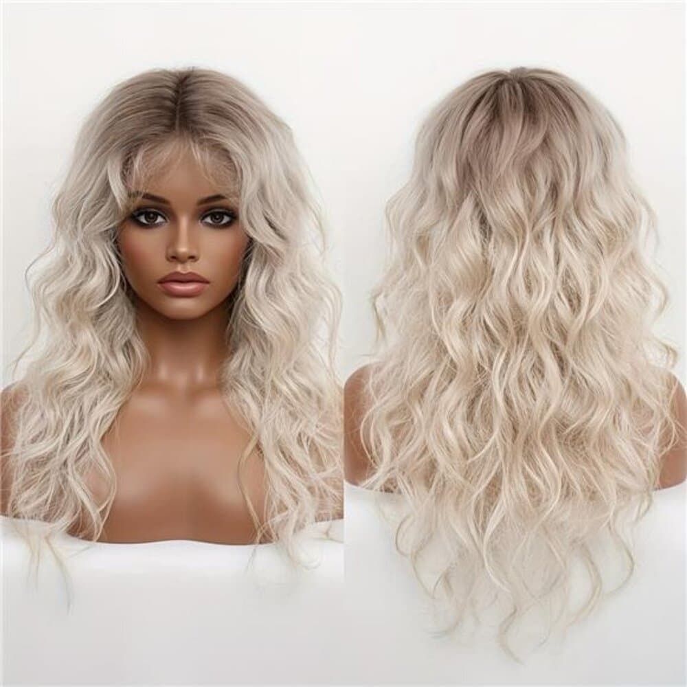Ombre Honey Blonde Curly Wave Wig | Lace Front, Shoulder Length, Glueless, - Thumbnail 3