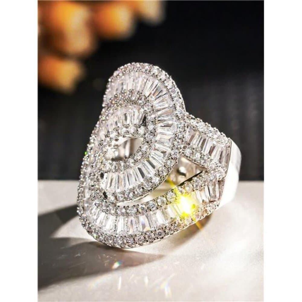 1 PC Classical Cubic Zirconia Ring For Women For Wedding Engagement Anniversary - Thumbnail 3