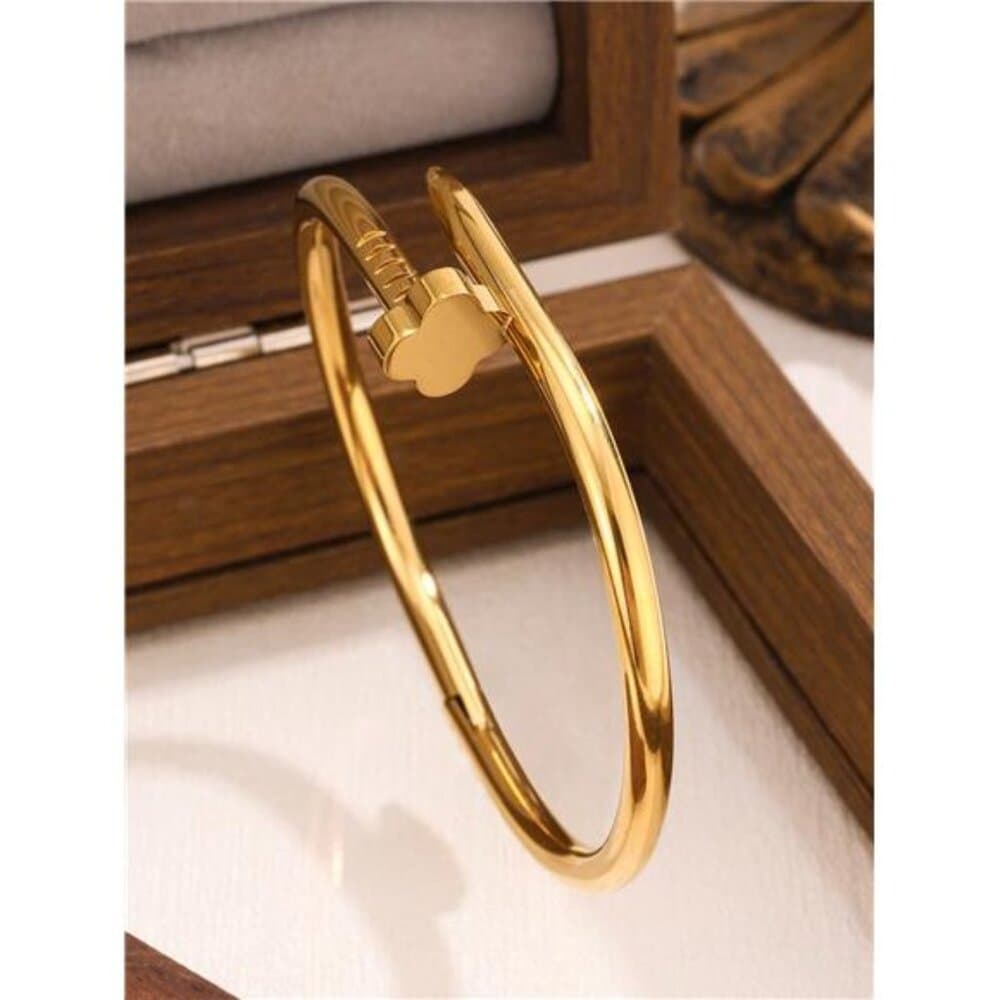 New Fashion High Quality Stainless Steel Flower Zirconia Women's Bangle - Thumbnail 2