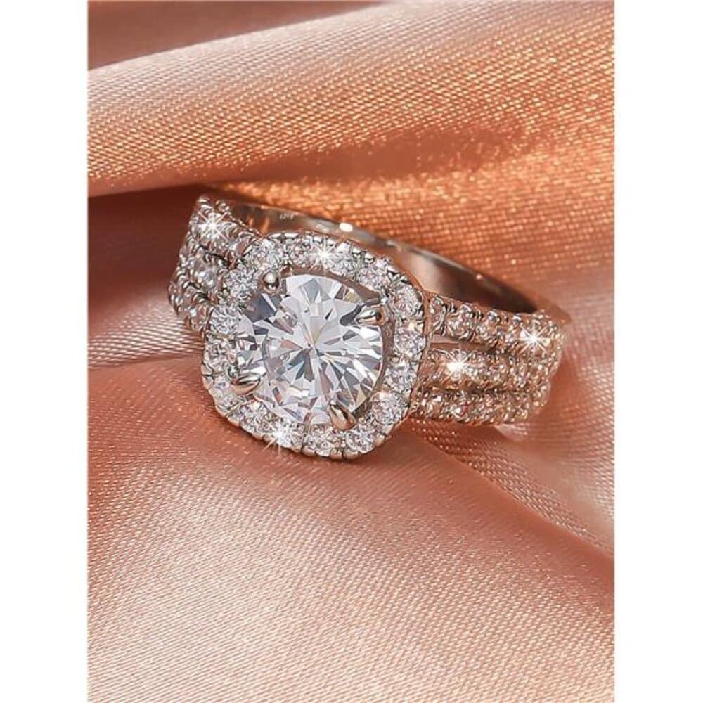 Cubic Zirconia Decor Ring - Thumbnail 3