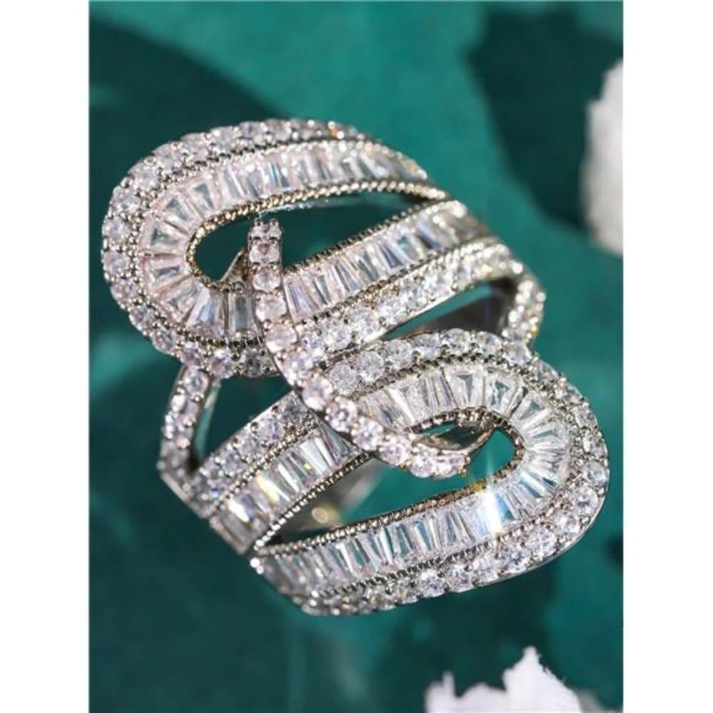 1 PC Classical Cubic Zirconia Ring For Women For Wedding Engagement Anniversary - Thumbnail 5