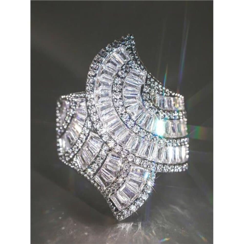 1 PC Classical Cubic Zirconia Ring For Women For Wedding Engagement Anniversary - Thumbnail 13