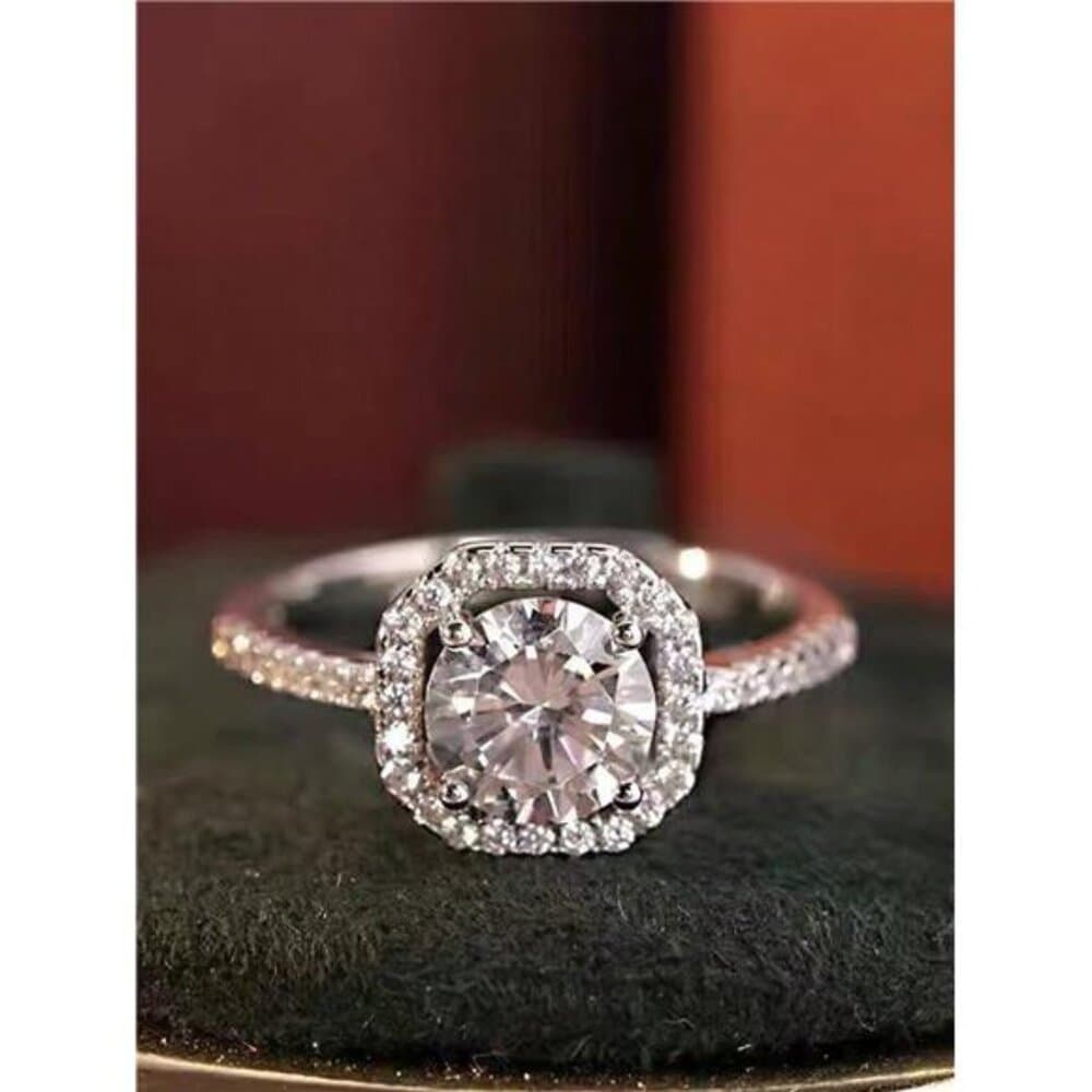 5pcs Elegant Copper Inlaid Cubic Zirconia Fashion Simple Chic Rings Set, - Thumbnail 3