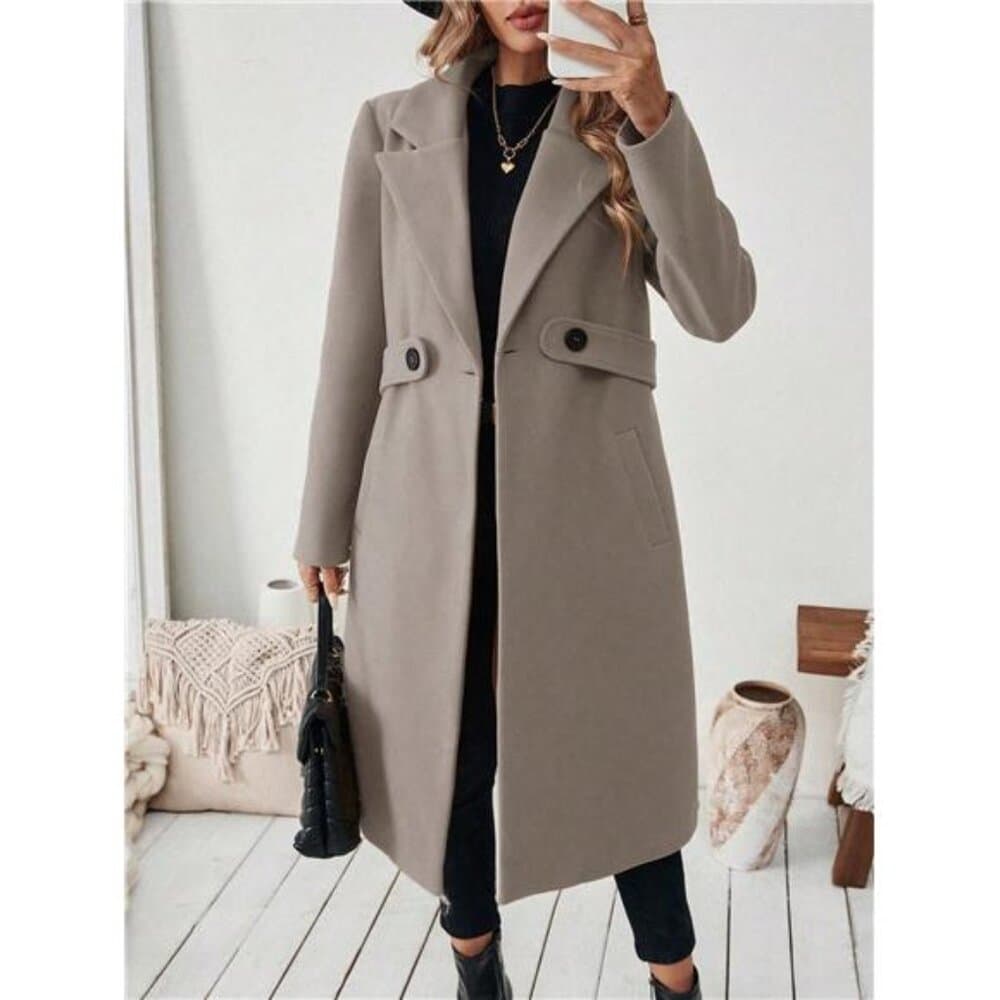 Set Women's Elegant Stand Collar Belted Jacket And Pants, - Thumbnail 2