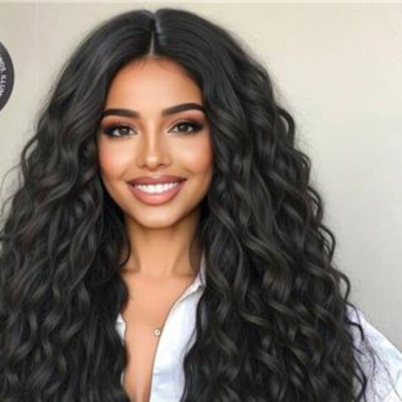 NewFashionable 28-Inch Long Curly Hair With No Bangs Synthetic Wigs: - Thumbnail 11