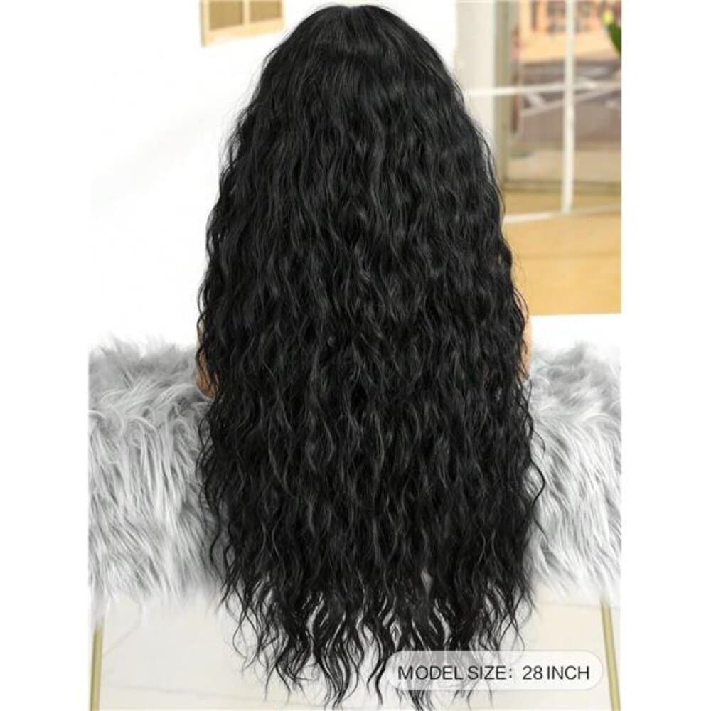 NewFashionable 28-Inch Long Curly Hair With No Bangs Synthetic Wigs: - Thumbnail 5