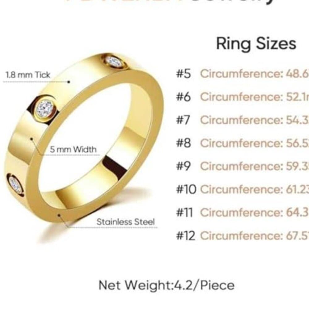 Love Friendship Ring 18K Gold-Plated Stainless Steel Promise Ring - Thumbnail 4