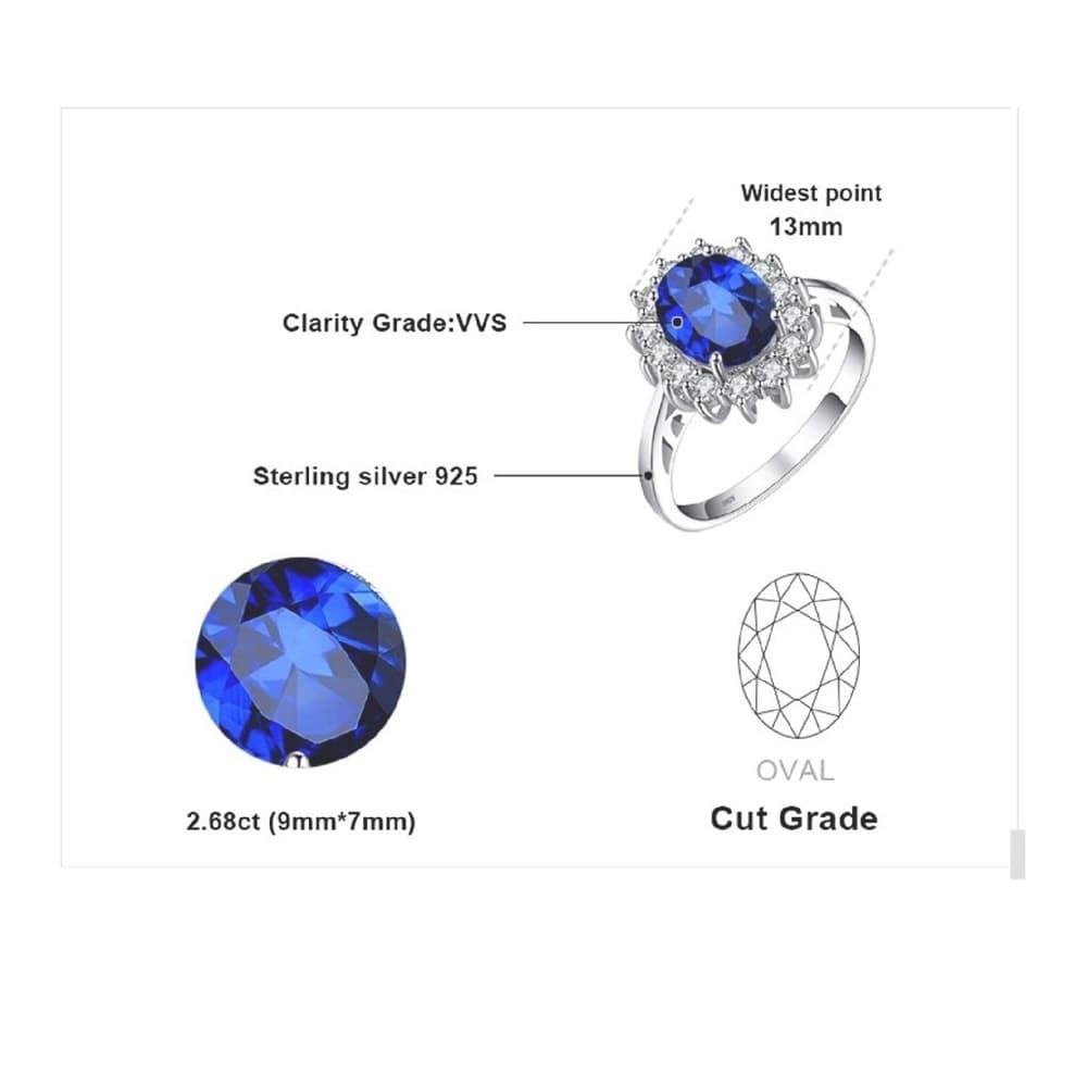 Halo Solitare 925 Sterling Silver Ring 4-12 - Thumbnail 3