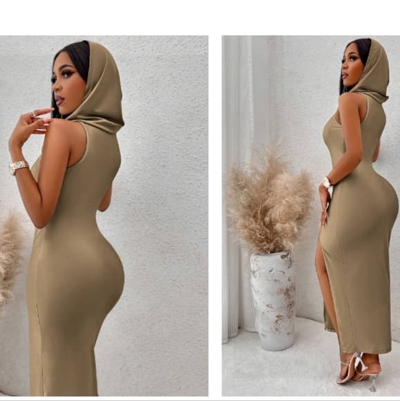 Slayr Solid Hooded Tank Dress - Thumbnail 3