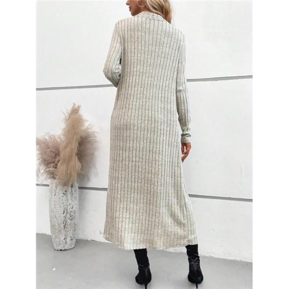 Solid Open Front Coat & Tank Dress - Thumbnail 2