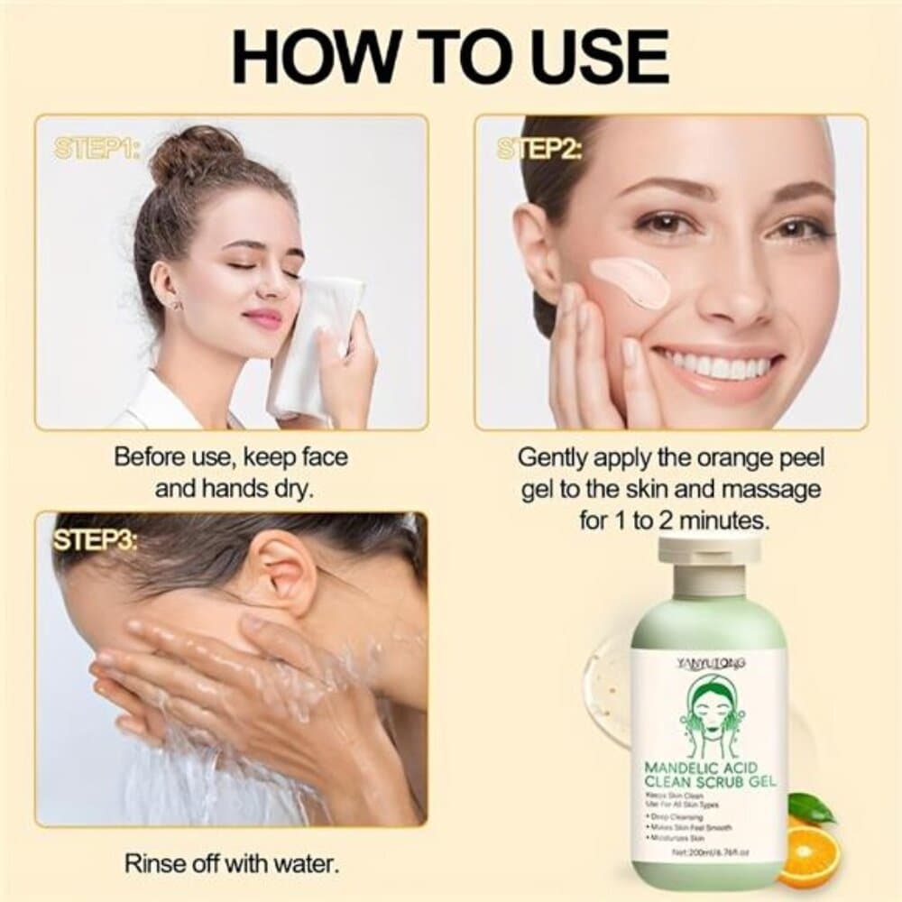 200ml Deep Cleansing Exfoliating Gel, With Mandelic Acid - Aloe Vera And Rose - Thumbnail 3