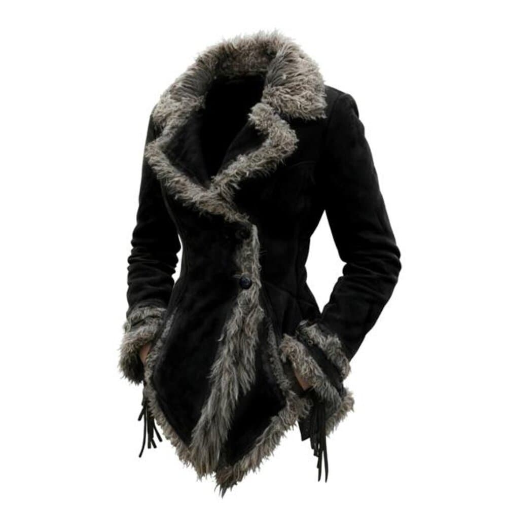 Women's Bohemian Vintage Coat | Collar Lapel Jacket Warm Outerwear - Thumbnail 3