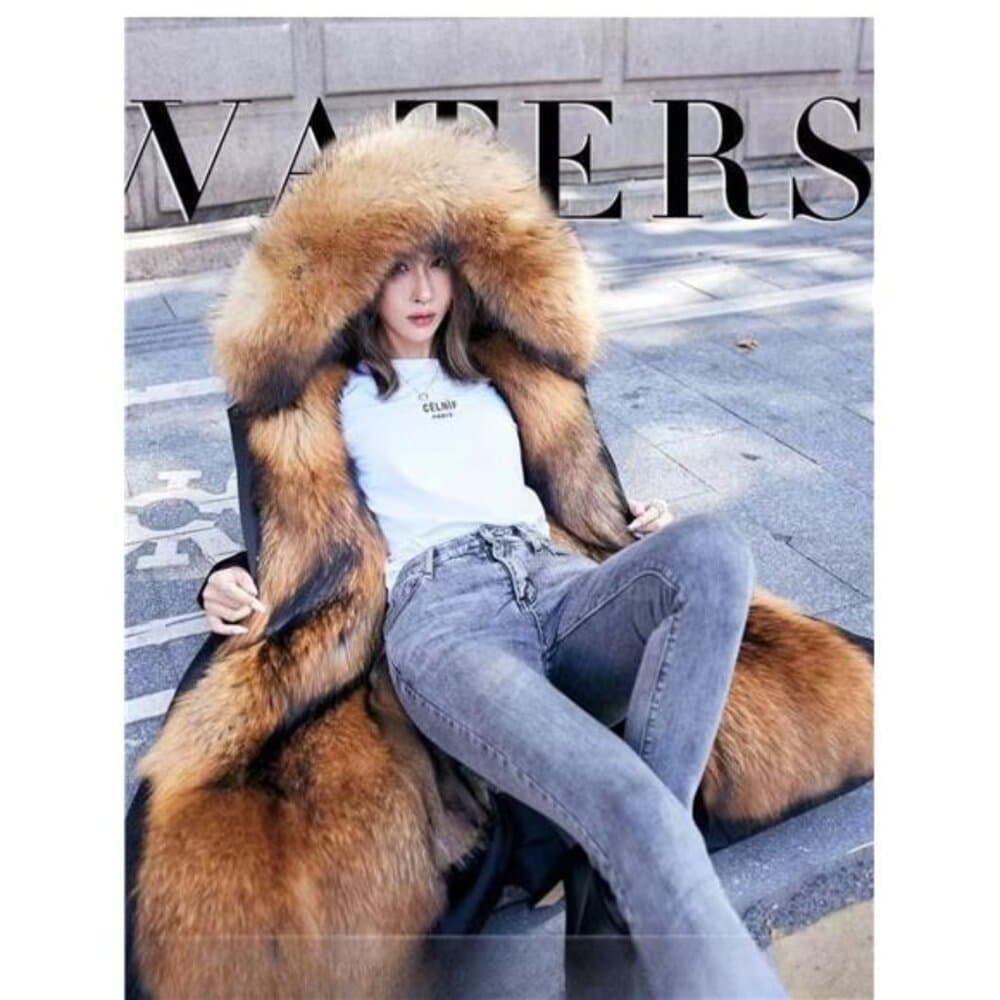 Women's Winter Parka Jacket with Faux Fox & Raccoon, Thickened Padded - - Thumbnail 4