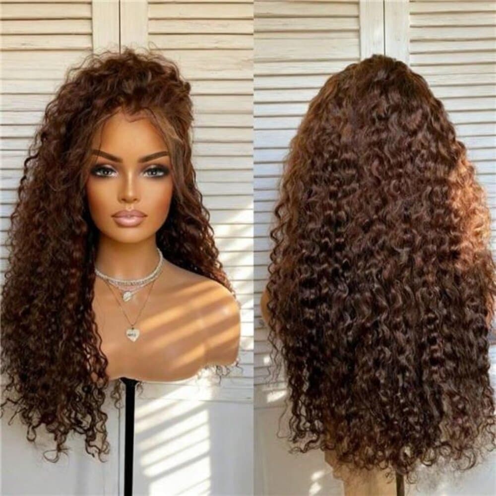 13x4 HD Deep Wave Lace Front Wigs Human Hair Pre Plucked Bleached Knots - Thumbnail 3
