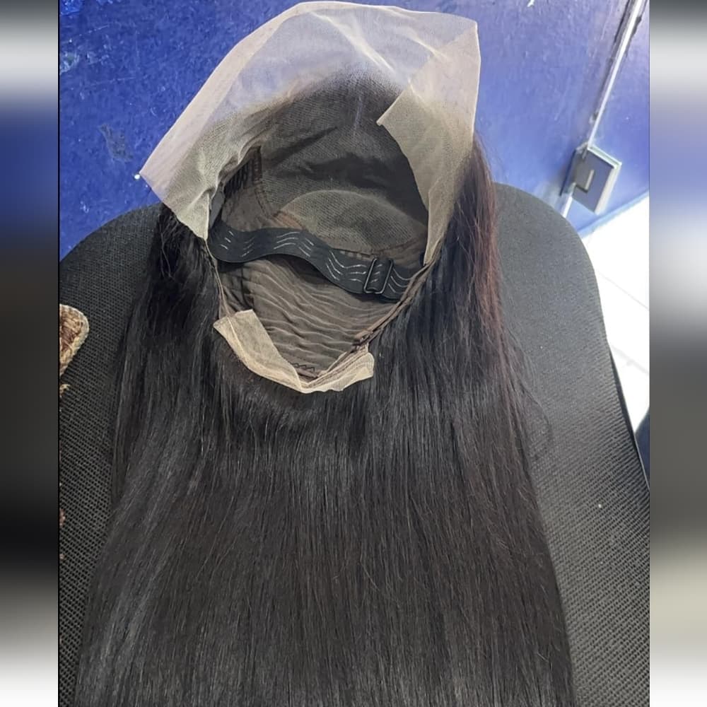 HD Black Straight Human Hair Full Wig - Thumbnail 4