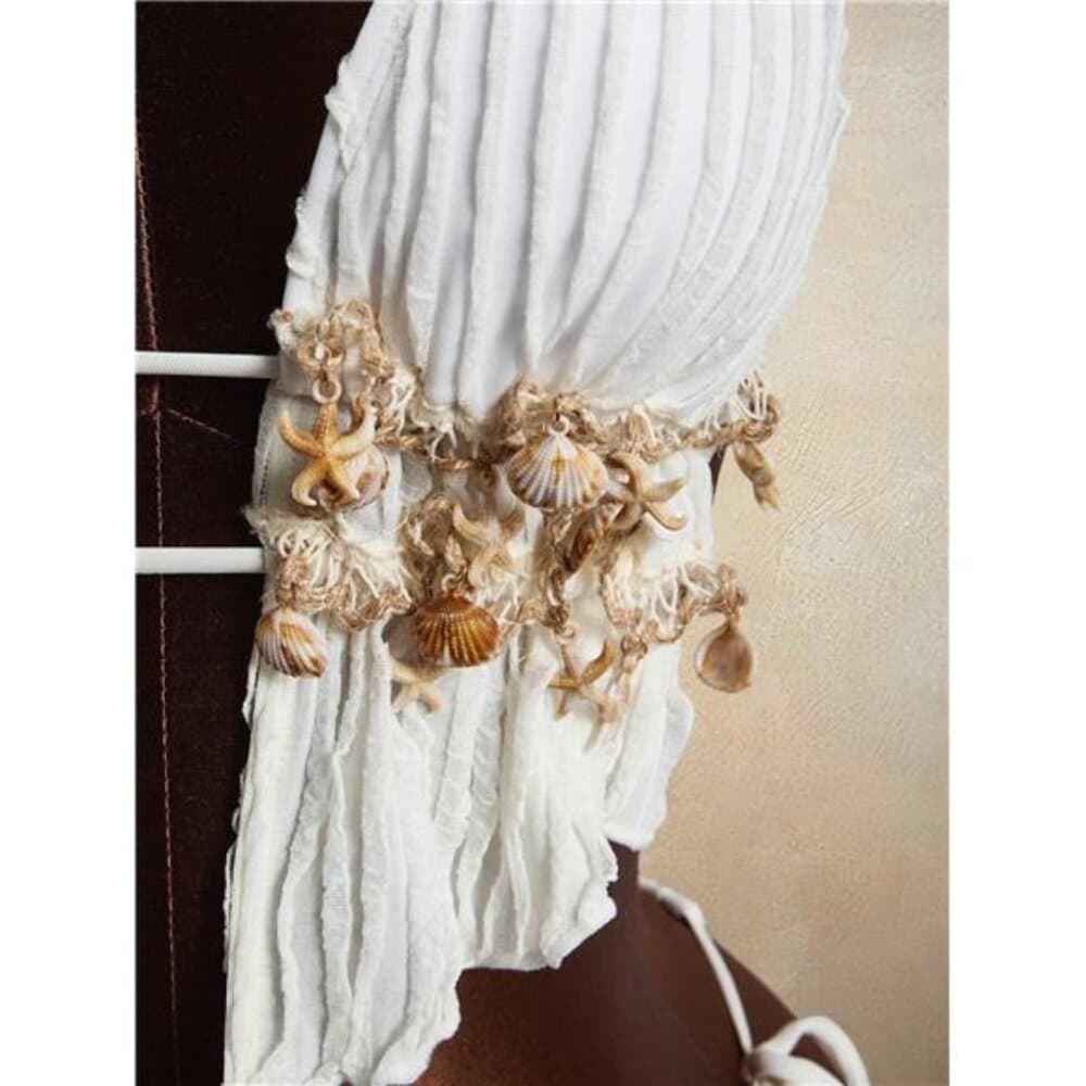2 Pieces Wavy Striped Shell Tape Splice Tie Neck Bikini Set, - Thumbnail 4