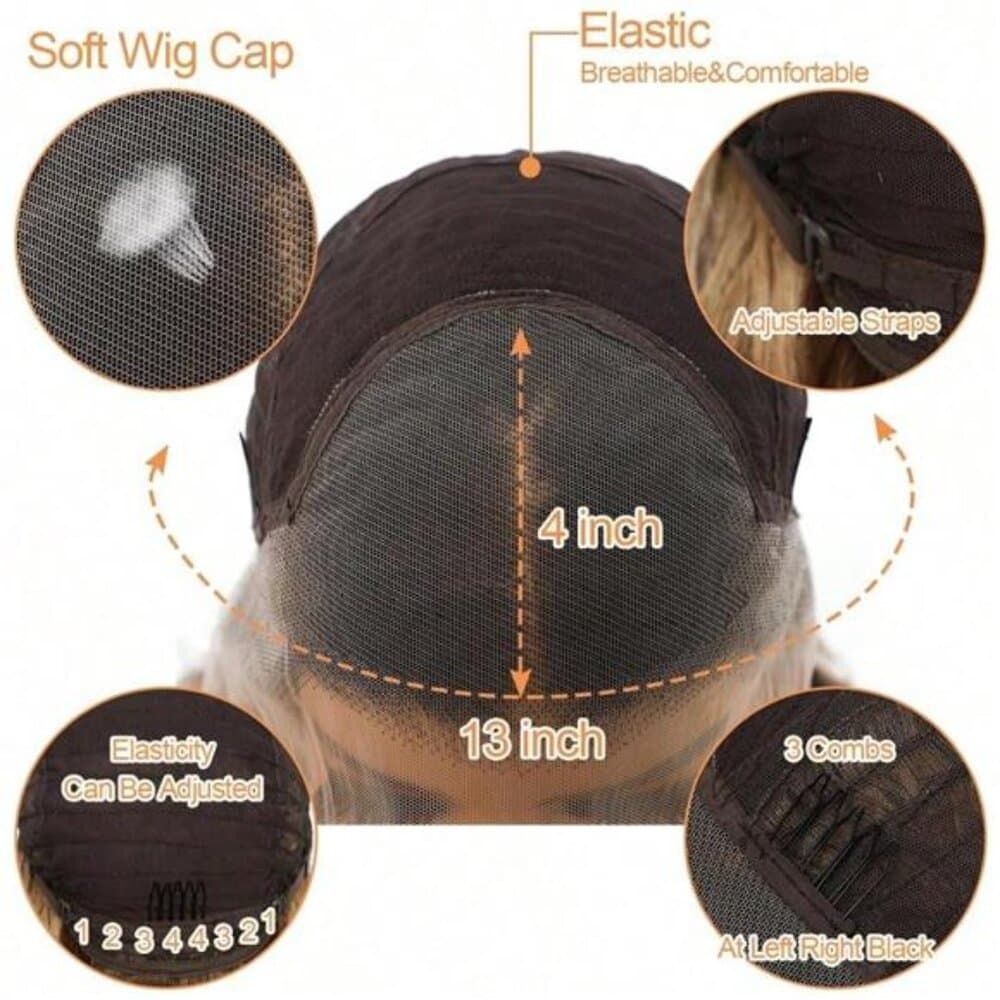 13x4 HD Deep Wave Lace Front Wigs Human Hair Pre Plucked Bleached Knots - Thumbnail 4
