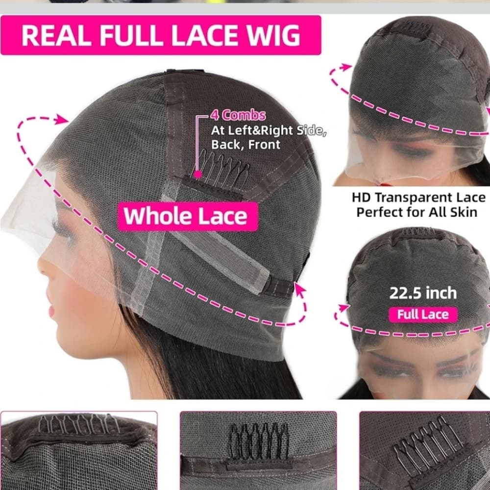 Curly Virgin Human Hair Full Lace Wig 16-18 inches - Thumbnail 2