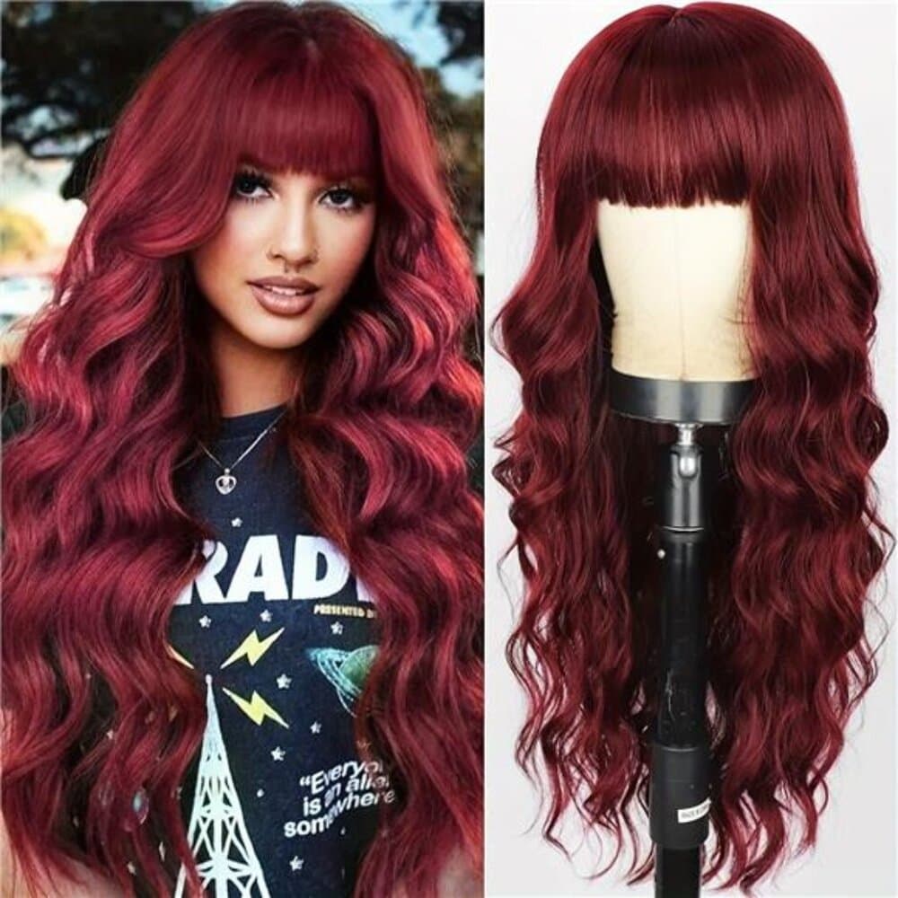 Dark Burgundy Red Full Wig!! - Thumbnail 7