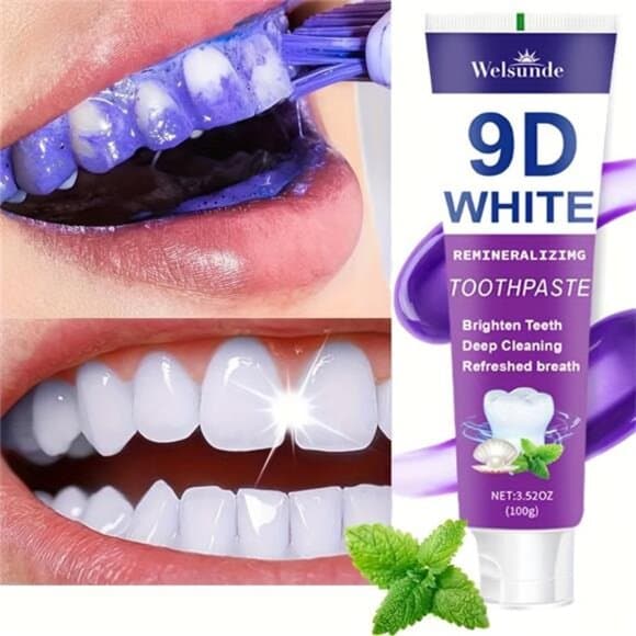 9D White Toothpaste for Deep Cleaning & Brighter Smile, Purple Hydroxyapatite - Thumbnail 10