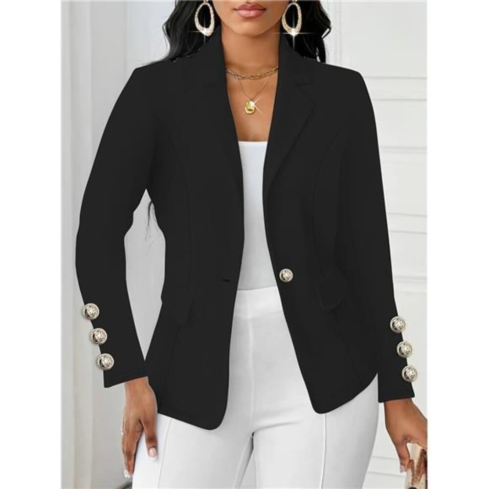 Solid Color Fashionable Long-Sleeve Cardigan with a Collar And Buttons for - Thumbnail 5