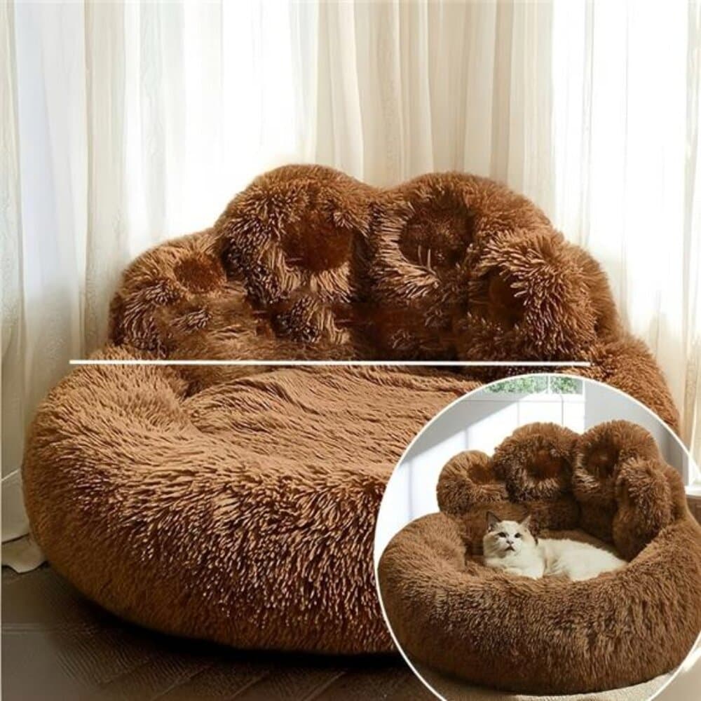 1pc Bear Paw Pet Bed for Dogs And Cats, Plush Pet Bed, Cute Warm Cozy Soft Dog - Thumbnail 8