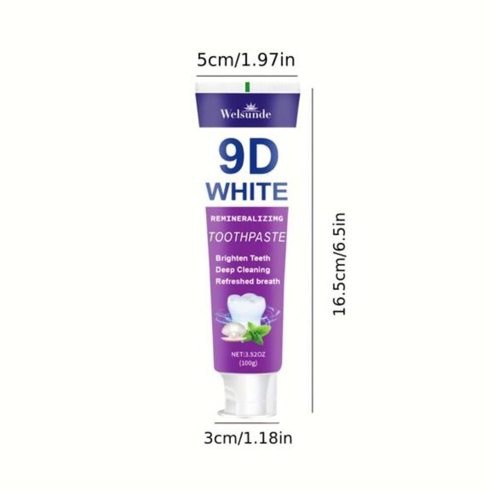 9D White Toothpaste for Deep Cleaning & Brighter Smile, Purple Hydroxyapatite - Thumbnail 3