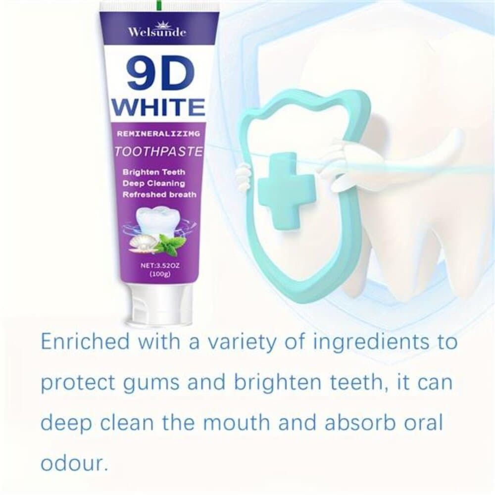 9D White Toothpaste for Deep Cleaning & Brighter Smile, Purple Hydroxyapatite - Thumbnail 5