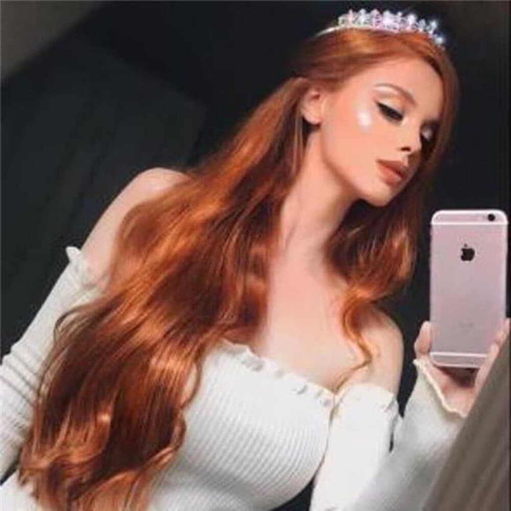 Copper Wavy Beauty Lace Front Wig inches!! - Thumbnail 11