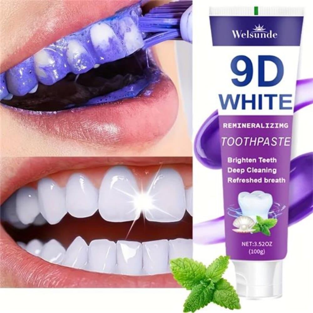 9D White Toothpaste for Deep Cleaning & Brighter Smile, Purple Hydroxyapatite - Thumbnail 9