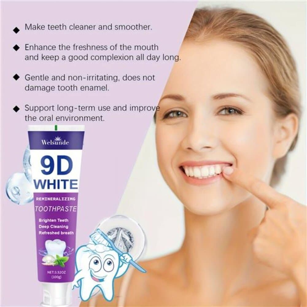 9D White Toothpaste for Deep Cleaning & Brighter Smile, Purple Hydroxyapatite - Thumbnail 6