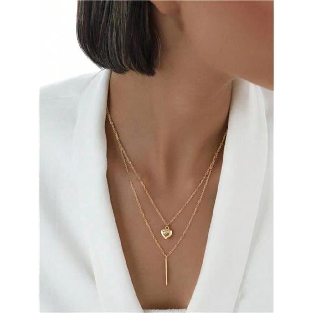 Minimalistic Elegant Geometric Triangle V Pendant Necklace, - Thumbnail 7