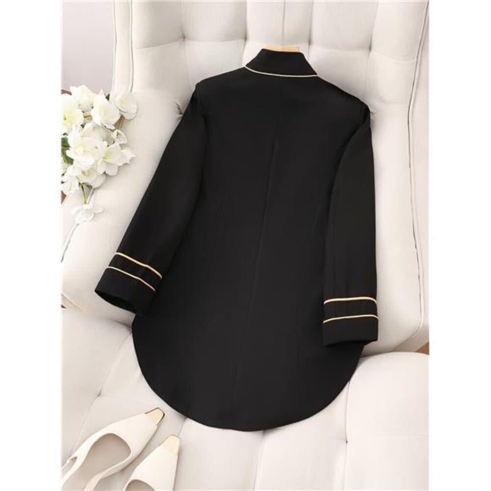 Graceful and Minimalist Urban Business Office Elegance Solid Color Women's - Thumbnail 3