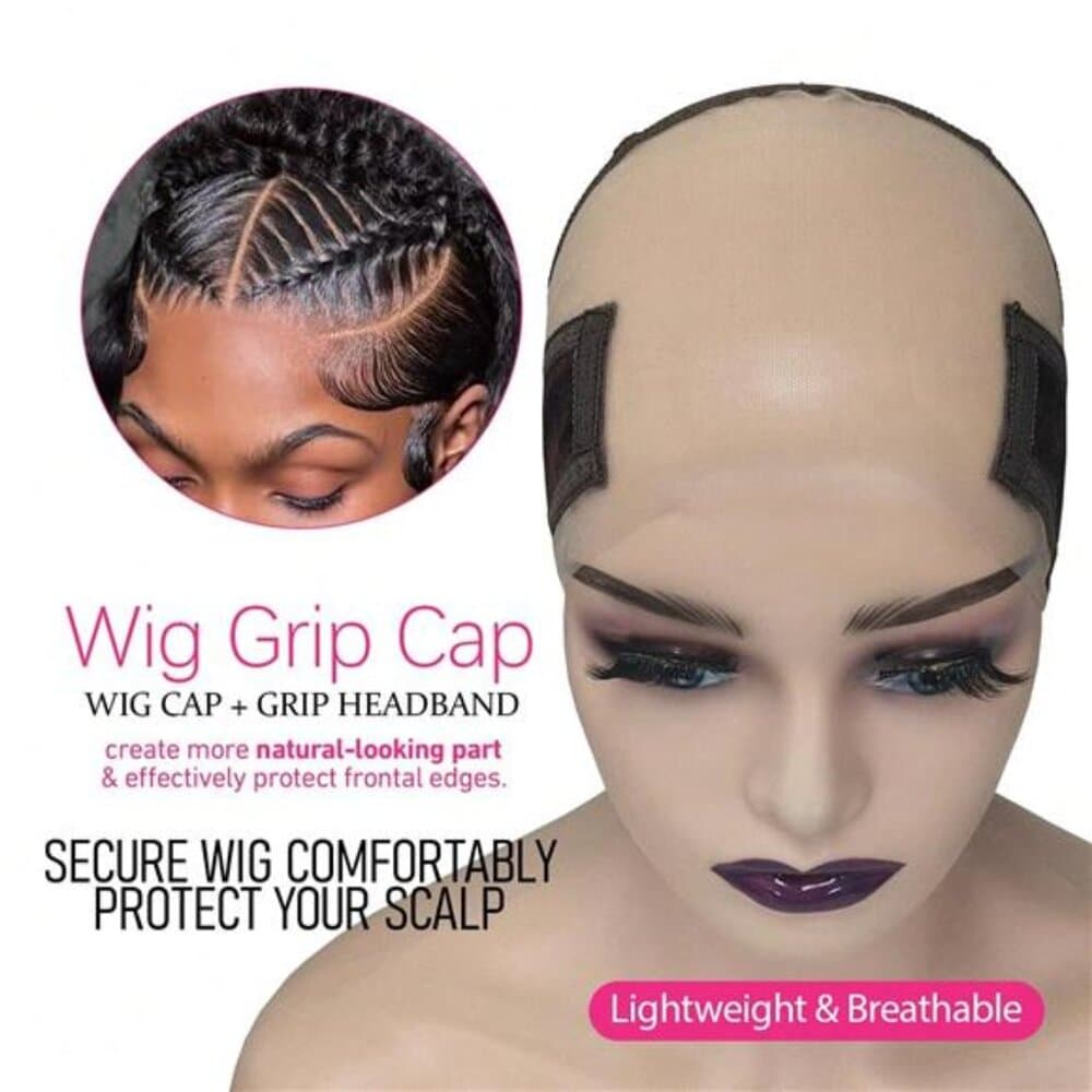Lace-MAX Wig Grip Cap For Women - Non Slip, Adjustable Wig Caps Holds Glueless - Thumbnail 2