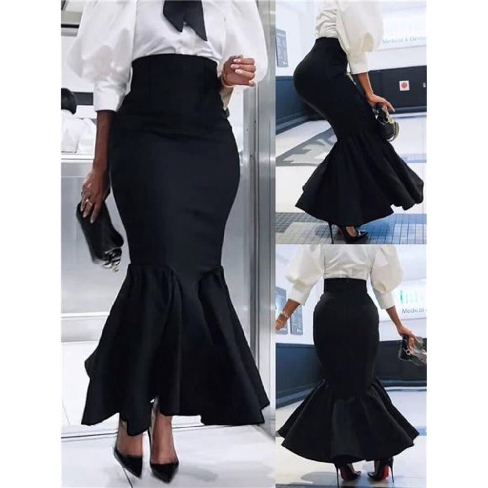 LocalWomen's Elegant Mermaid Style Skirt For Outing - Thumbnail 3