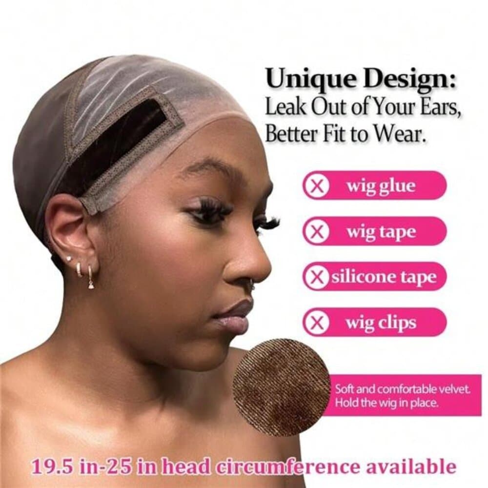 Lace-MAX Wig Grip Cap For Women - Non Slip, Adjustable Wig Caps Holds Glueless - Thumbnail 3