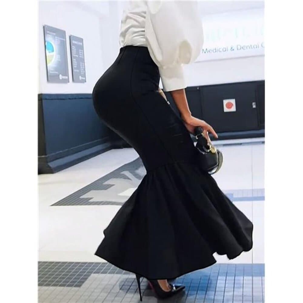 LocalWomen's Elegant Mermaid Style Skirt For Outing - Thumbnail 7