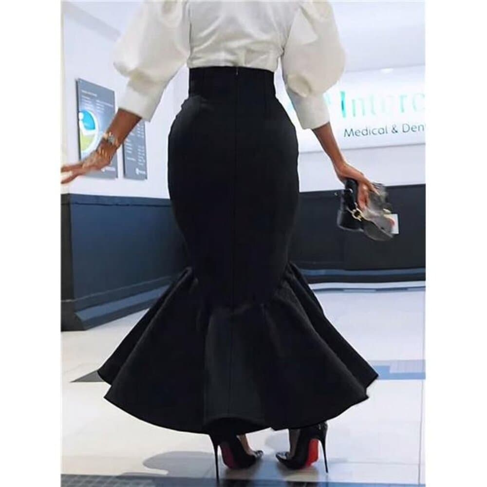 LocalWomen's Elegant Mermaid Style Skirt For Outing - Thumbnail 8