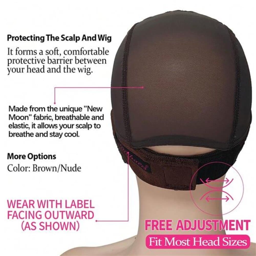 Lace-MAX Wig Grip Cap For Women - Non Slip, Adjustable Wig Caps Holds Glueless - Thumbnail 4