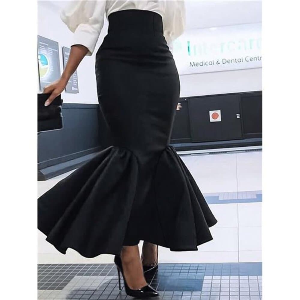LocalWomen's Elegant Mermaid Style Skirt For Outing - Thumbnail 6