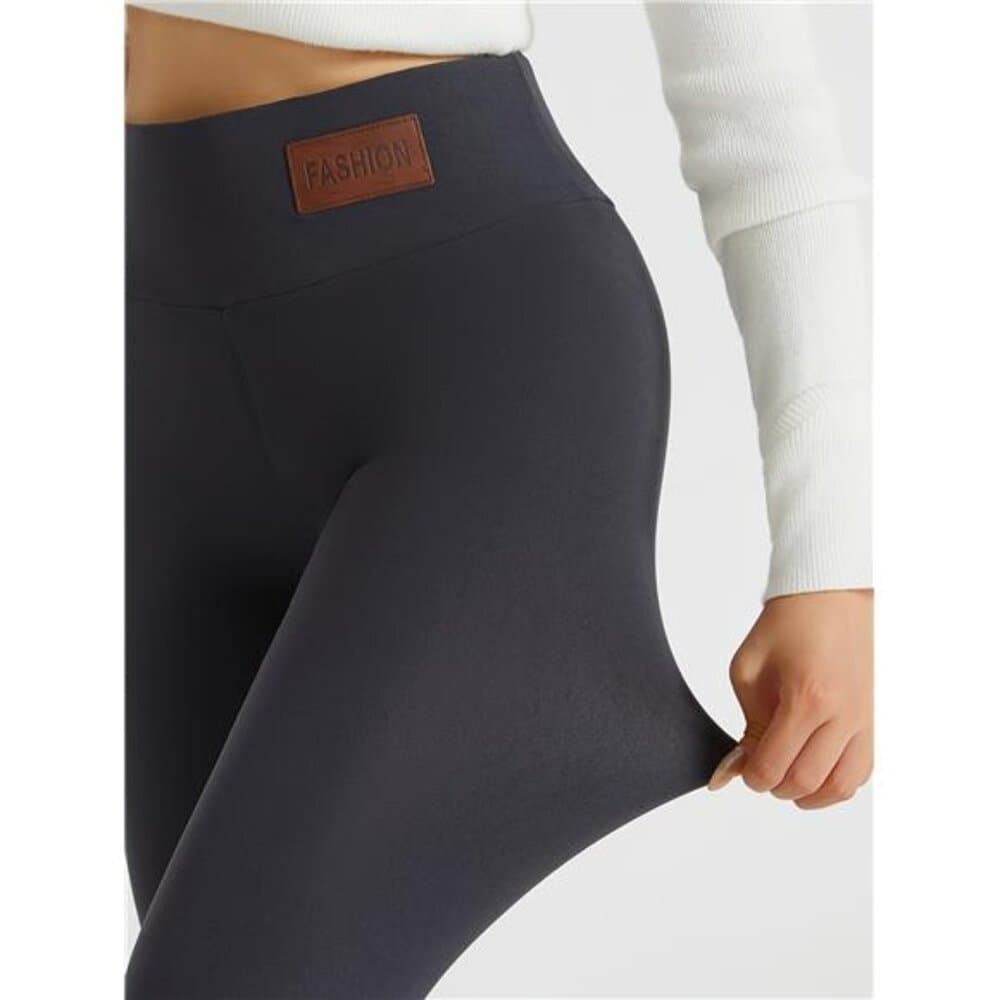 Winter Warm Thickened Long Leggings, Casual High-Waisted Stretch Fashion - Thumbnail 3