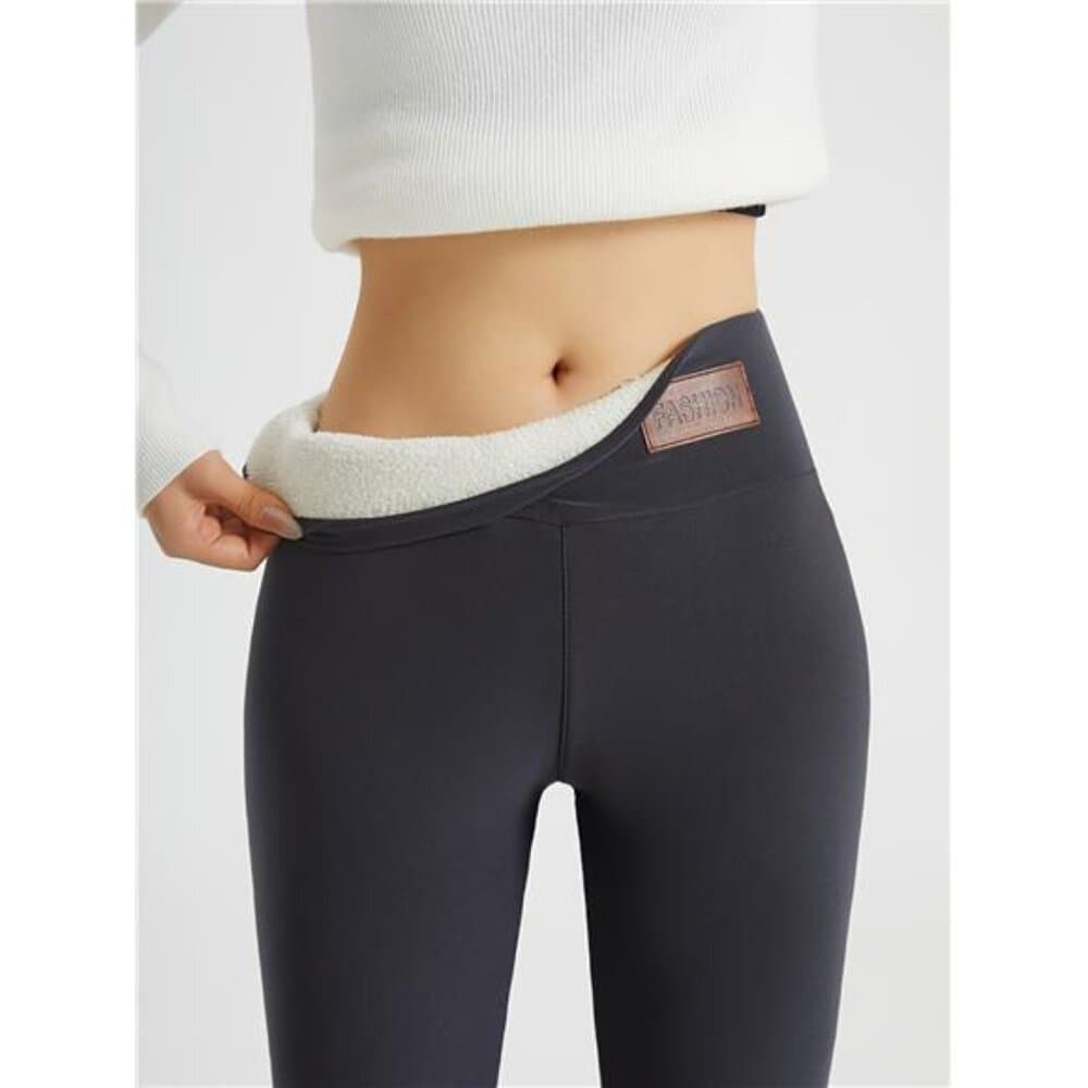 Winter Warm Thickened Long Leggings, Casual High-Waisted Stretch Fashion - Thumbnail 9