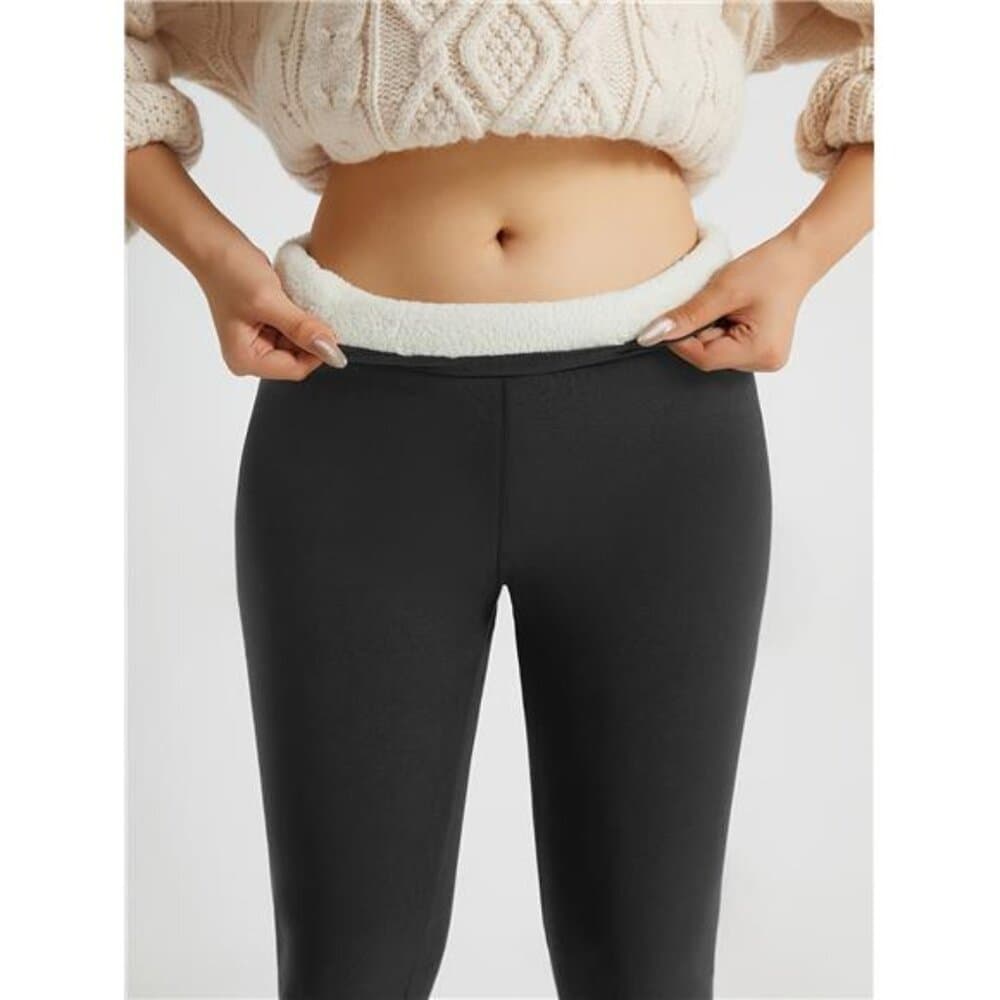 Winter Warm Thickened Long Leggings, Casual High-Waisted Stretch Fashion - Thumbnail 8