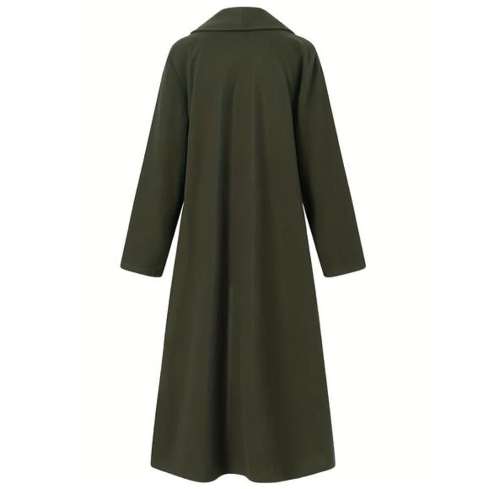 [Long Trench Coat] Women'S Plus Size Long Trench Coat - Casual Lapel Collar, - Thumbnail 2