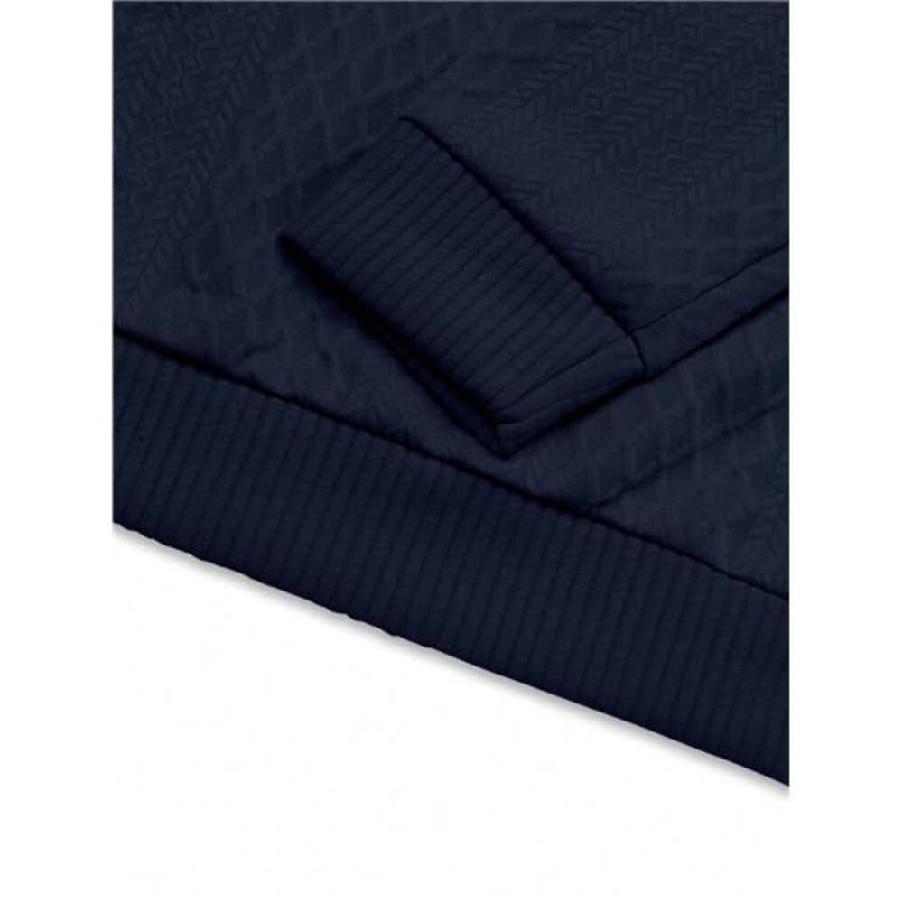 Men's Casual Jacquard Contrast Color Patchwork Stand Collar Sweatshirt, Fall, - Thumbnail 4