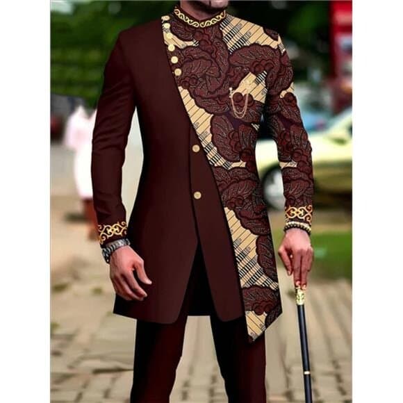 LocalMen's Casual Long-Sleeved Two-Piece Suit, Mid-Length Top And Trousers - Thumbnail 6