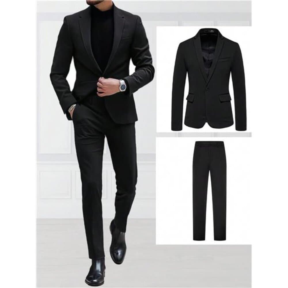 Calvornis Men Single Button Blazer & Pants - Thumbnail 4
