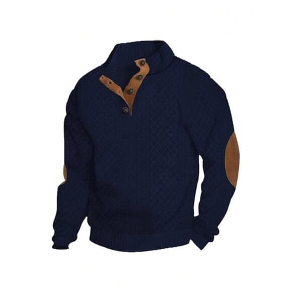 Men's Casual Jacquard Contrast Color Patchwork Stand Collar Sweatshirt, Fall, - Thumbnail 11